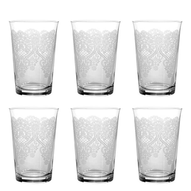 Bungalow Rose Rhile 6 Piece 8oz Glass Drinking Glass Glassware Set Wayfair 4895